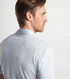 Discount Peter Millar Garcia Performance Jersey Polo Tahoe Blue