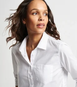 Online Peter Millar Garment-Dyed Cotton Button Up Blouse White