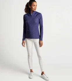New Peter Millar Geo Raglan-Sleeve Perth Layer Navy