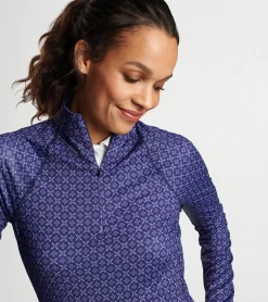 New Peter Millar Geo Raglan-Sleeve Perth Layer Navy