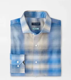 Hot Peter Millar Goodman Italian Flannel Sport Shirt Vintage Indigo