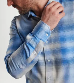 Hot Peter Millar Goodman Italian Flannel Sport Shirt Vintage Indigo