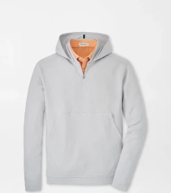 Best Peter Millar Grid Performance Half-Zip Hoodie British Grey