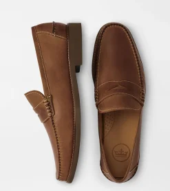 Fashion Peter Millar Handsewn Leather Penny Loafer Chocolate