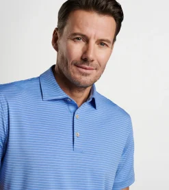 Discount Peter Millar Hemlock Performance Jersey Polo BONDI BLUE