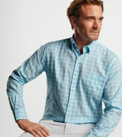 Hot Peter Millar Heron Cotton Sport Shirt ALOE