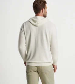 Clearance Peter Millar Hickory Henley Hoodie Sweater Almond