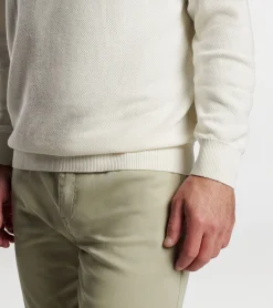 Clearance Peter Millar Hickory Henley Hoodie Sweater Almond