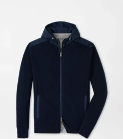 New Peter Millar Holdridge Hybrid Full-Zip Cardigan Navy