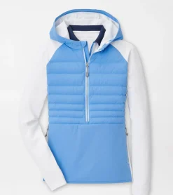 New Peter Millar Hooded Merge Jacket Bonnet/ White