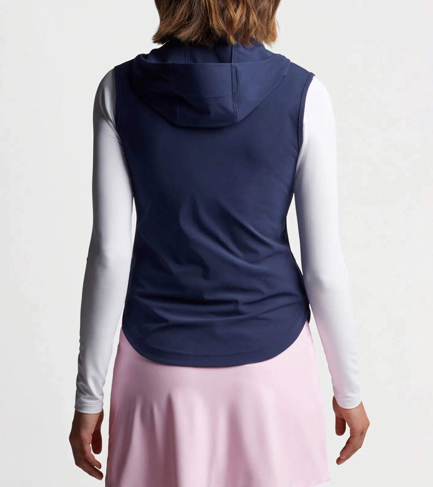 New Peter Millar Jameson Full-Zip Hooded Vest Navy