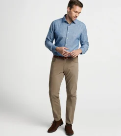 Outlet Peter Millar Japanese Selvedge Sport Shirt Light Chambray