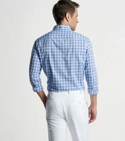 Discount Peter Millar Joplin Performance Poplin Sport Shirt Regatta Blue