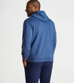 Hot Peter Millar Lava Wash Garment-Dyed Hoodie Navy