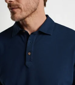 Outlet Peter Millar Lava Wash Long-Sleeve Polo Navy