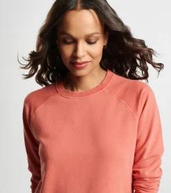 Best Peter Millar Lava Wash Relaxed Fleeceback Crew Cayenne