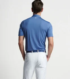Discount Peter Millar Ledger Performance Jersey Polo BLUE PEARL