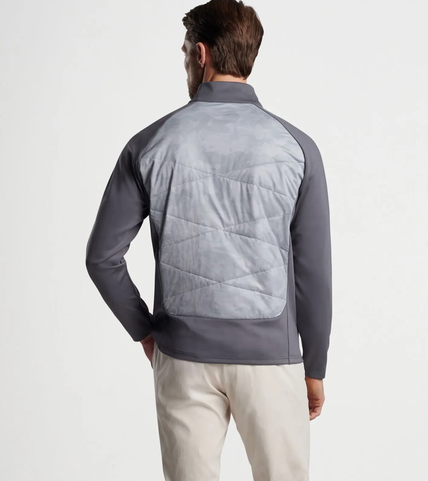 New Peter Millar Merge Camo Hybrid Jacket GALE GREY/IRON