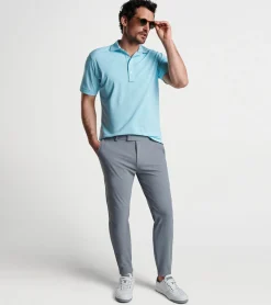 Best Peter Millar Mood Performance Mesh Polo Blue Frost