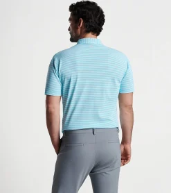 Best Peter Millar Mood Performance Mesh Polo Blue Frost