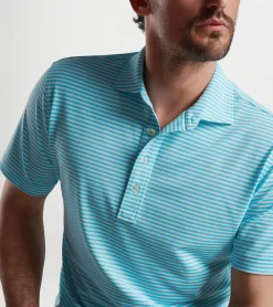 Best Peter Millar Mood Performance Mesh Polo Blue Frost