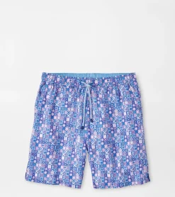 Clearance Peter Millar Mosaic Madness Swim Trunk Palmer Pink