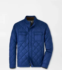 Discount Peter Millar Norfolk Quilted Bomber Atlantic Blue
