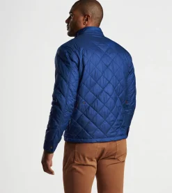 Discount Peter Millar Norfolk Quilted Bomber Atlantic Blue
