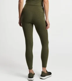 New Peter Millar Nova Performance Embossed 7/8 Legging Dark Military