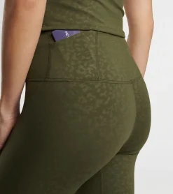 New Peter Millar Nova Performance Embossed 7/8 Legging Dark Military