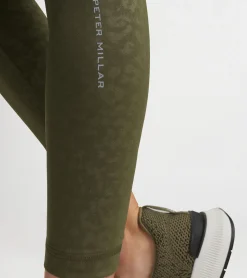 New Peter Millar Nova Performance Embossed 7/8 Legging Dark Military