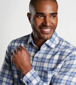 New Peter Millar Oakhurst Cotton Sport Shirt Winter Ivory