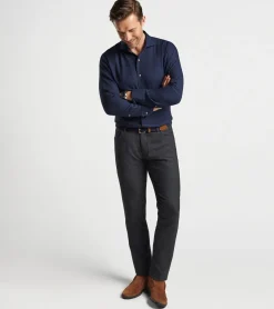 Sale Peter Millar Ofanto Cotton Cashmere Sport Shirt Navy