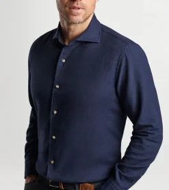 Sale Peter Millar Ofanto Cotton Cashmere Sport Shirt Navy