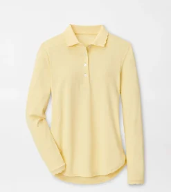 Hot Peter Millar Opal Long-Sleeve Stretch Jersey Polo MORNING SUN