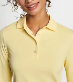 Hot Peter Millar Opal Long-Sleeve Stretch Jersey Polo MORNING SUN