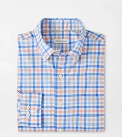 Outlet Peter Millar Orin Cotton-Stretch Sport Shirt PARADISE ORANGE