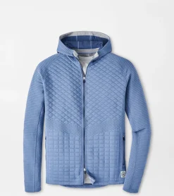 Fashion Peter Millar Orion Performance Quilted Hoodie Gale Grey