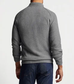 New Peter Millar Parkway Textured 3-Button Mock Gale Grey