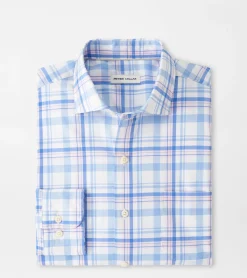 Fashion Peter Millar Payson Cotton-Stretch Sport Shirt Cottage Blue