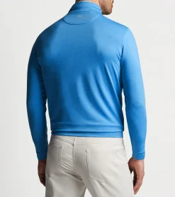 Outlet Peter Millar Perth Mélange Performance Quarter-Zip Beach Glass