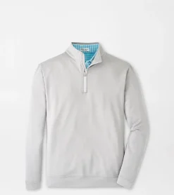 Discount Peter Millar Perth M&eacute;lange Performance Quarter-Zip Gale Grey