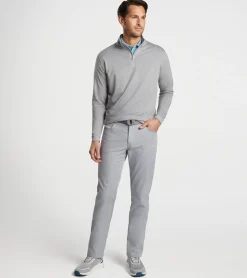 Discount Peter Millar Perth M&eacute;lange Performance Quarter-Zip Gale Grey
