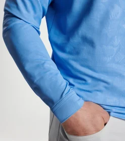 New Peter Millar Perth Shadow Stripe Floral Performance Quarter-Zip Bonnet