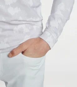 Discount Peter Millar Perth Tip The Crown Performance Quarter-Zip British Grey