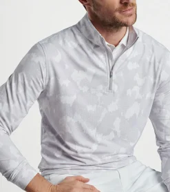 Discount Peter Millar Perth Tip The Crown Performance Quarter-Zip British Grey