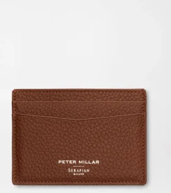 New Peter Millar X Serapian Card Case Cognac