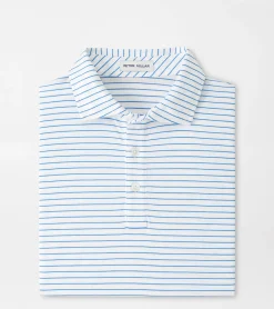 Sale Peter Millar Pilot Mill Cedar Stripe Short-Sleeve Polo Cape Blue