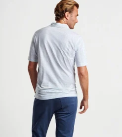 Sale Peter Millar Pilot Mill Cedar Stripe Short-Sleeve Polo Cape Blue