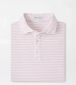 Best Peter Millar Pilot Mill Cedar Stripe Short-Sleeve Polo White